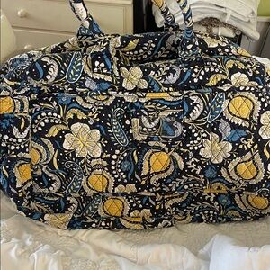 Vera Bradley Blue and Yellow Floral Travel Bag